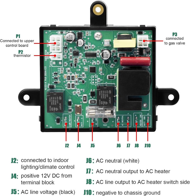 HLTIT Upgraded 3316348.900 RV Fridge Circuit Control Board for Dometic Fridge Circuit Board DM2652 RM2652 RM2852 3316348.000 - Image 2